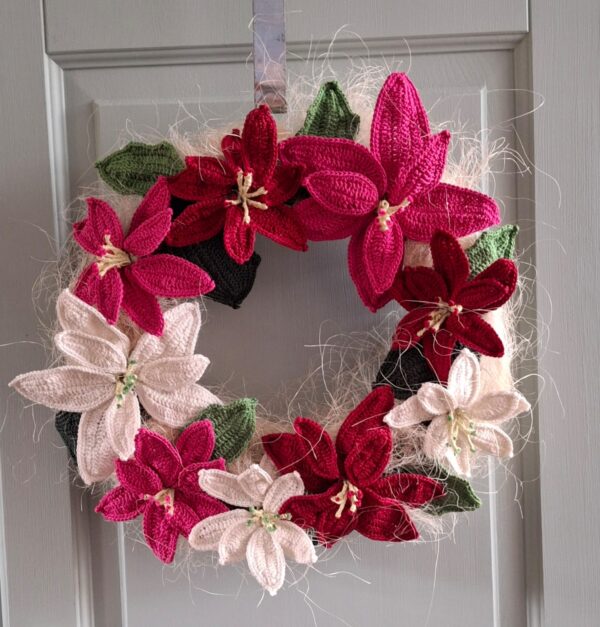 Workshop "Kerstkrans Poinsettia (kerstster) haken"